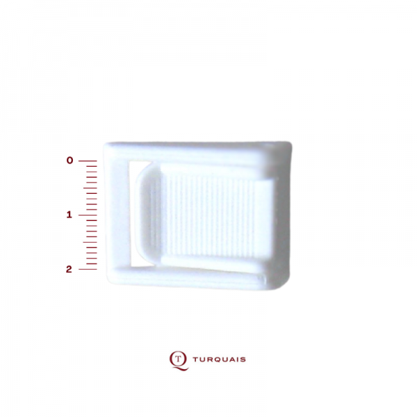 Boucle à levier striée passage 20mm Polyamide blanc